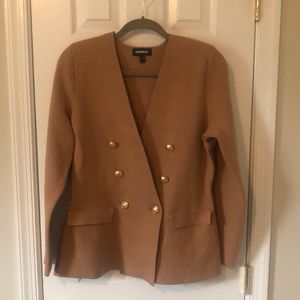 Express Camel Double Breasted Sweater Blazer Worn Once